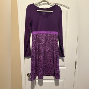 Prana Purple Long Sleeve Dress